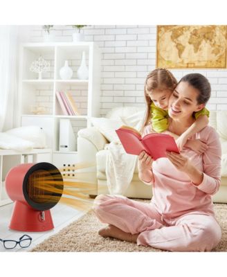 1500W Portable PTC Ceramic Space Heater Mini Electric Desktop Heating Fan Red