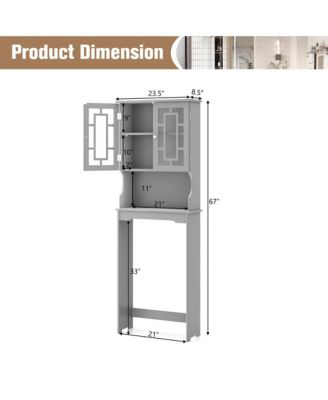 Over-the-Toilet Bathroom Storage Cabinet with Organizer Shelf