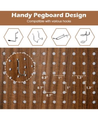 Pegboard Display with 360° Metal Hinges and Solid Wood Frame-4 Panel