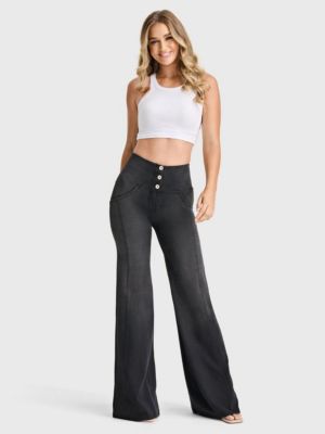 Women's High-Rise Sculpting Palazzo Flare Jeans