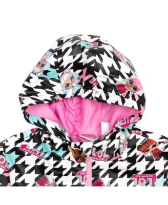 Girls Zip Up Waterproof Hooded Rain Jacket Coat
