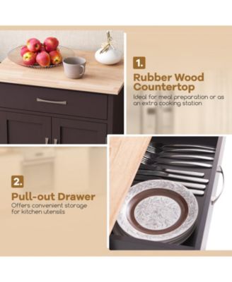 Rolling Kitchen Island Cart with Drawer and Towel Rack – Mobile Kitchen Storage and Prep Cart with Towel Holder