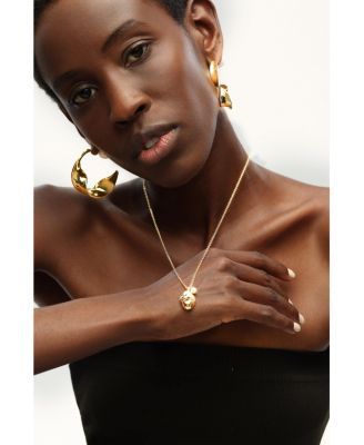 Molten Pendant and Freshwater Pearl Necklace