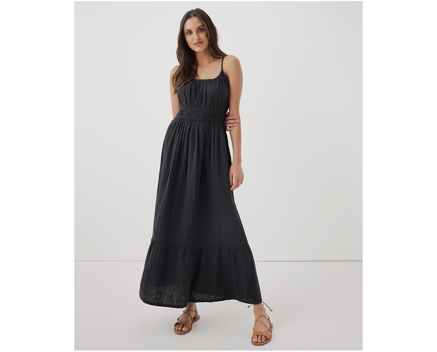 Women's Organic Cotton Coastal Double Gauze Cami Maxi Dress