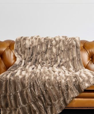 Luxuriously Soft Faux Fur Design Blanket, 60" x 70"
