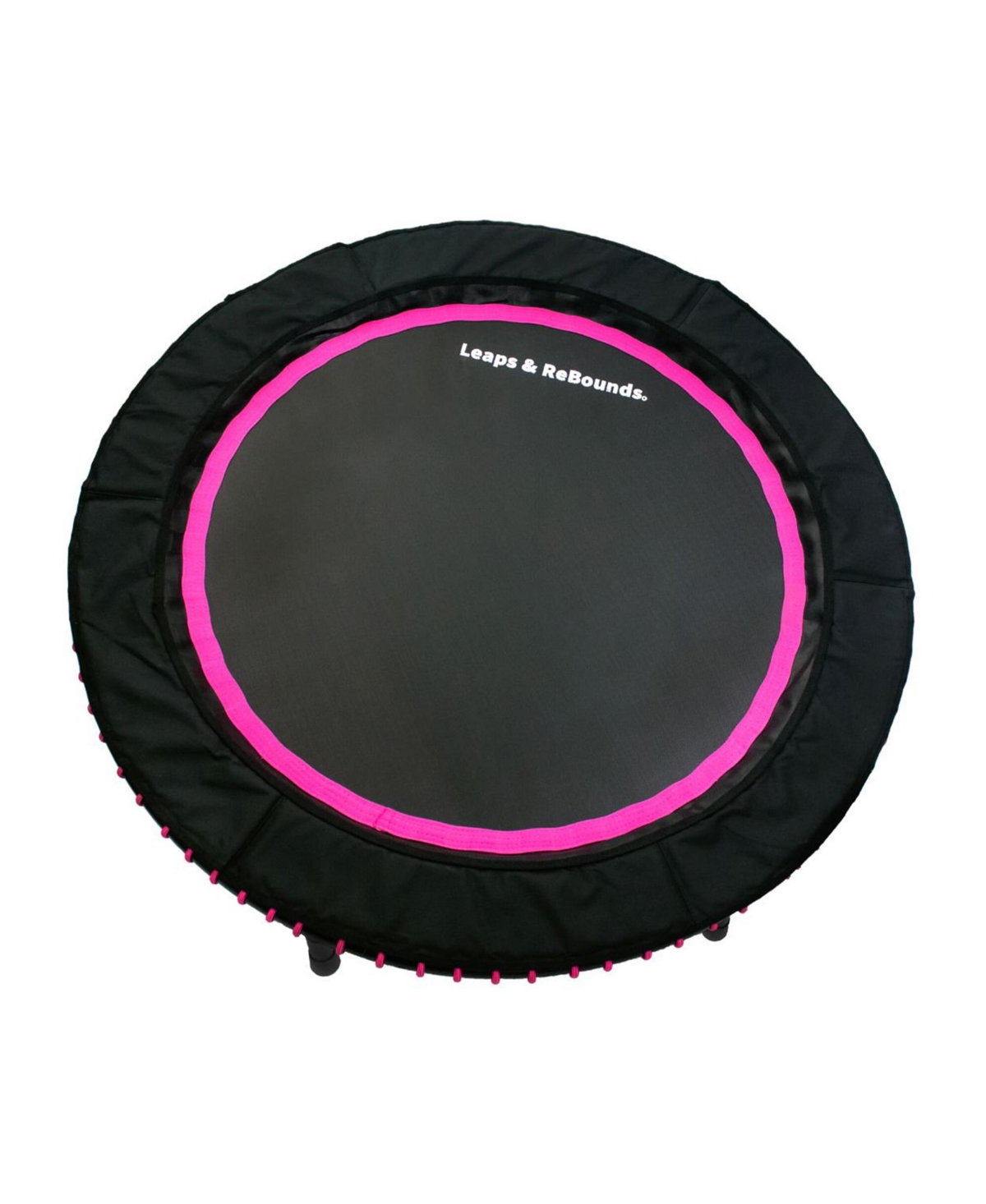 Leaps & Rebounds 40" Adjustable Stability Bar Attachment with 40" Mini Fitness Trampoline and Home Gym Rebounder for Cardio Exercises, Pink