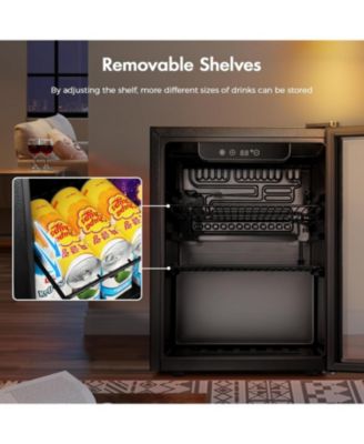 1.7 Cu.ft Beverage Cooler with Glass Door, Holds 68 Cans, Digital Temperature Control for Soda,Compact Drink Fridge for Home