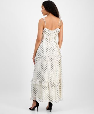Women's Tie-Strap Ruffle-Tier Maxi Dress