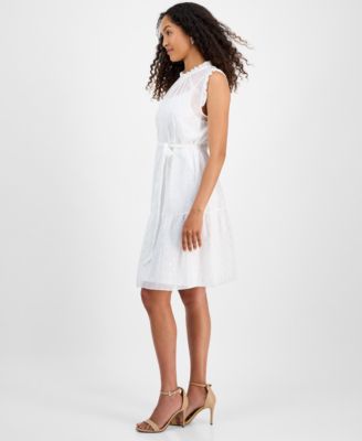 Women's High-Neck Sleeveless Tie-Waist Dress