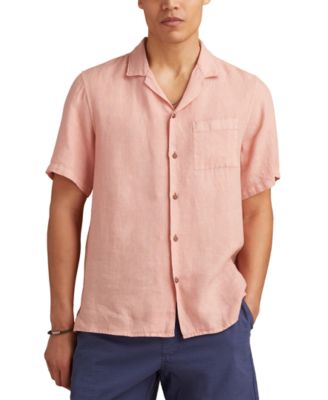 Men's Linen Short Sleeve Camp Collar Shirt