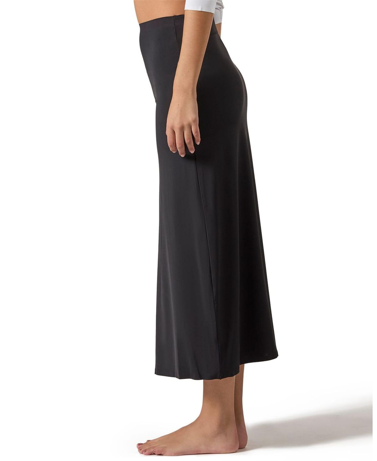 Женская юбка MeMoi Silky-Smooth Bonded 34" Maxi Slip Skirt CSP202-34, цвет: Чёрный — фото 3