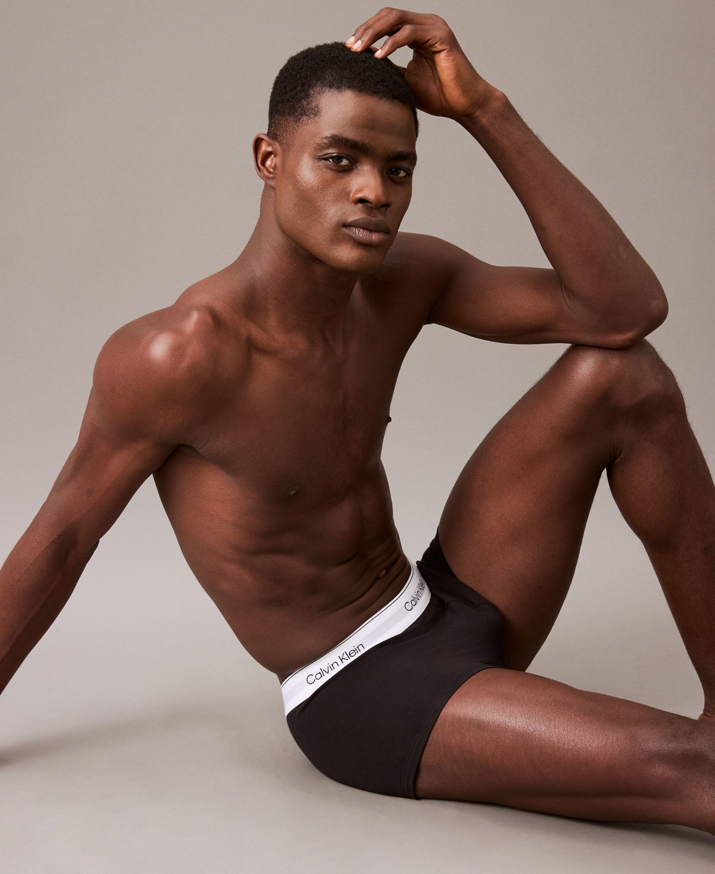 Бельё Icon для мужчин, хлопок, стрейч, 3 шт. — Calvin Klein, цвет: Чёрный — фото 4