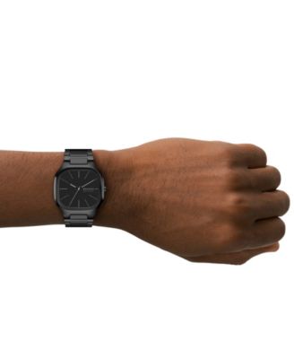 Men's Mellem Quartz Three-Hand Black Stainless Steel Watch, 40mm