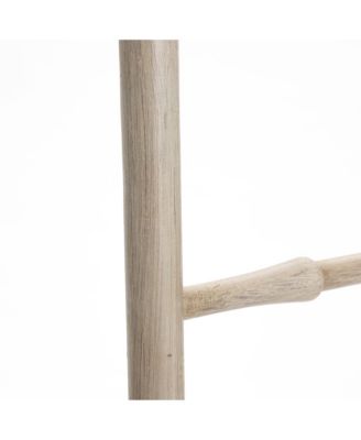 Rustic Birch Wood 4-Rung Blanket Ladder