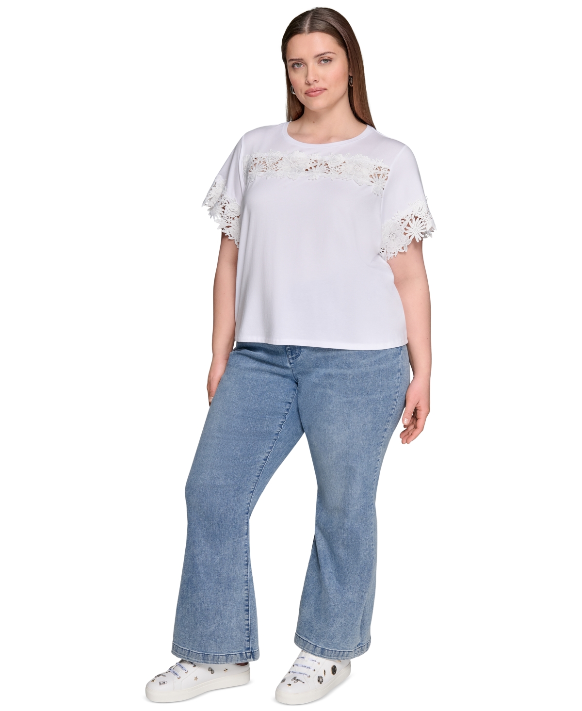 Shop Karl Lagerfeld Plus Size Cutout Knit Top
