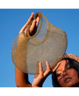 SOL Mesh Wire Tote Bag in Dark Gold