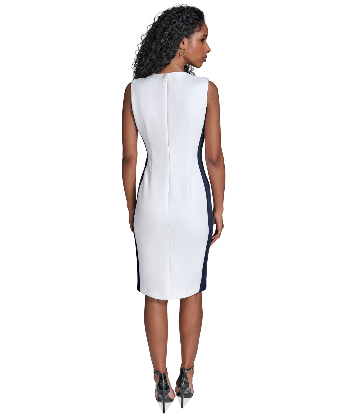 Calvin Klein Women's Colorblocked Sleeveless Scuba Sheath Dress In Multi