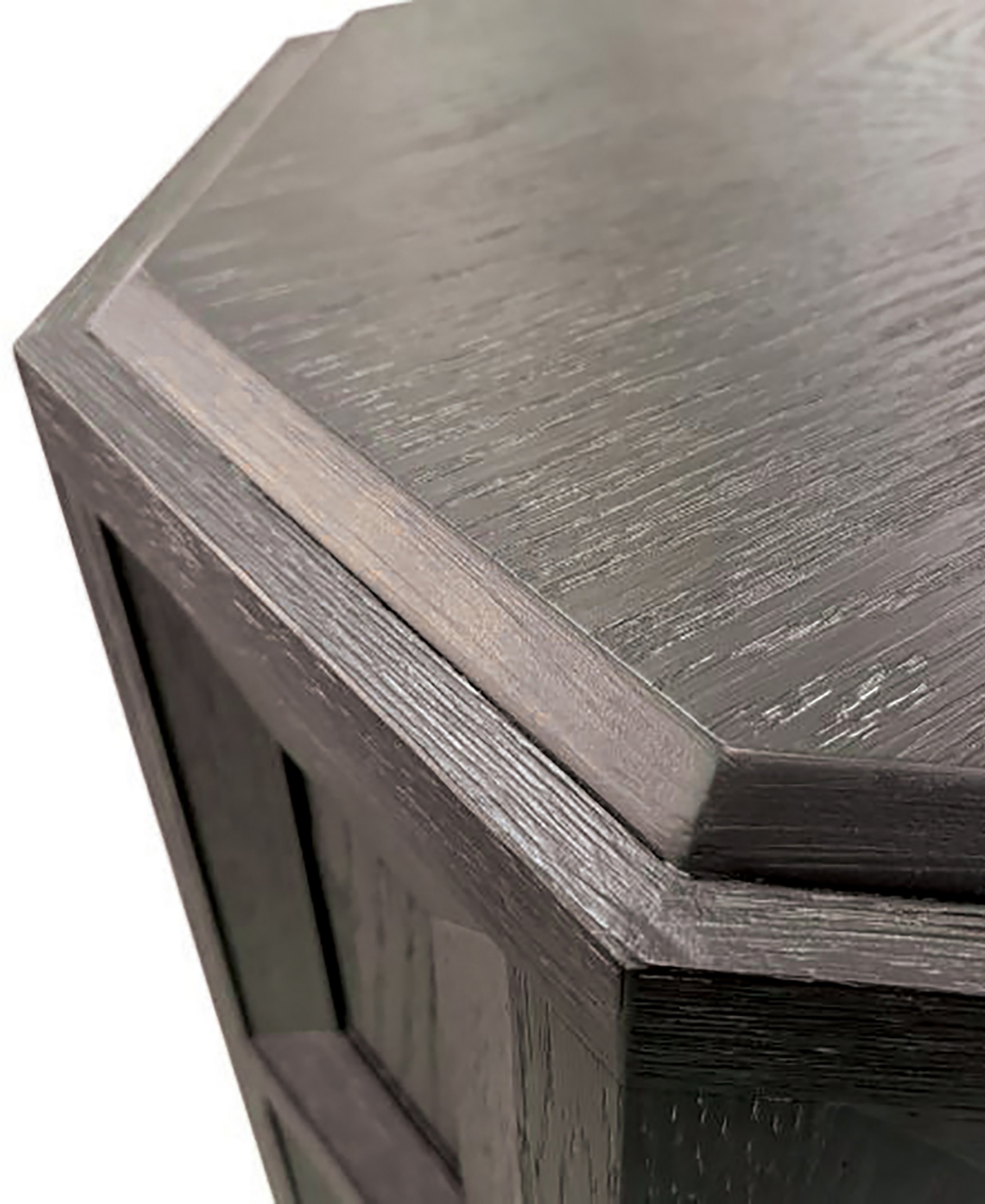Furniture Of America Flonnin Hexagon End Table With Ornamental Sunken Panels
