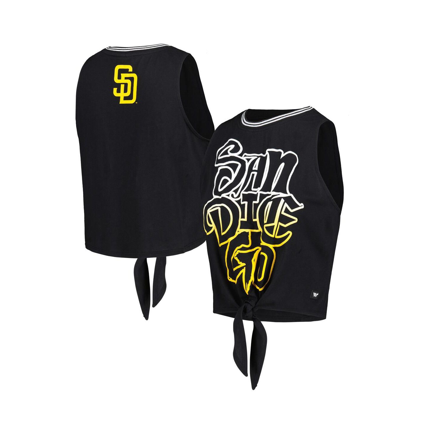 Женский топ The Wild Collective Black San Diego Padres Twisted Tie Front — фото 1