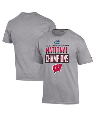 Champion - Men's Gray Wisconsin Badgers 2025 NCAA Frozen Four Women's Ice Hockey Tournament s Locker Room T-Shirt