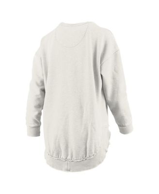 Women's&nbsp;Oatmeal Georgia Bulldogs Melange Poncho Vintage Fleece Long Sleeve Pullover Sweatshirt