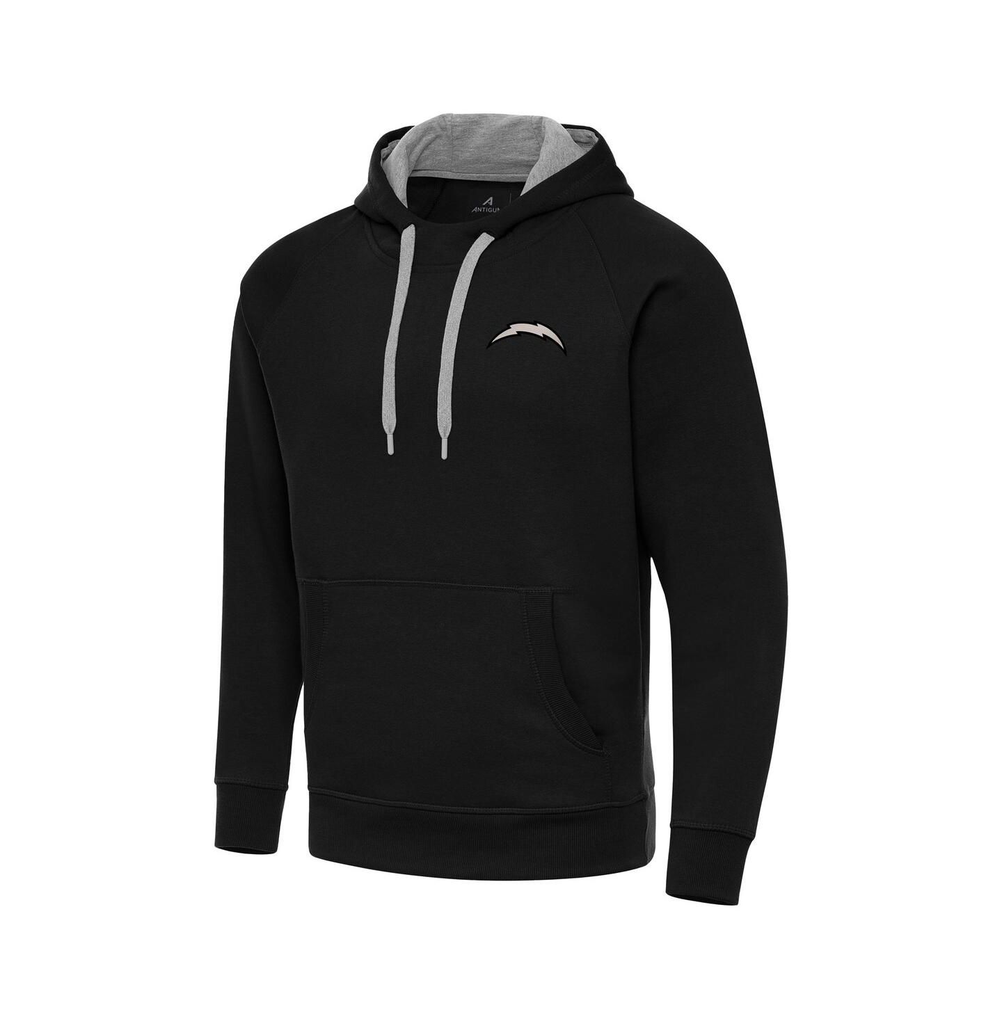 Мужское худи Antigua Los Angeles Chargers Brushed Carbon Victory, Black — фото 3