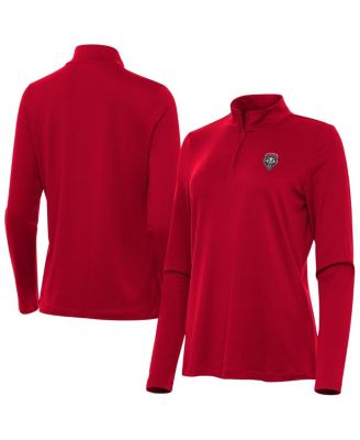 Antigua - Women's Cherry New Mexico Lobos Reprocess Quarter-Zip Top