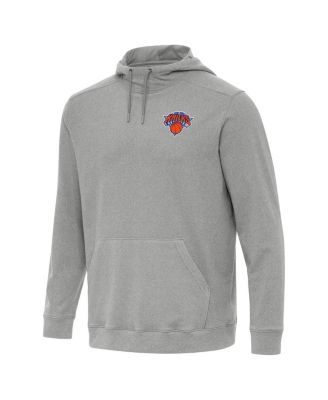 Antigua - Men's Heather Gray New York Knicks Cloud Pullover Hoodie