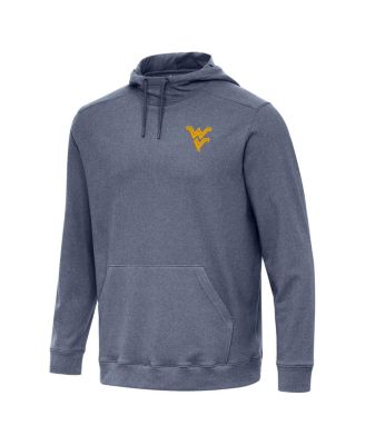 Antigua - Men's Heather Navy West Virginia Mountaineers Cloud Pullover Hoodie