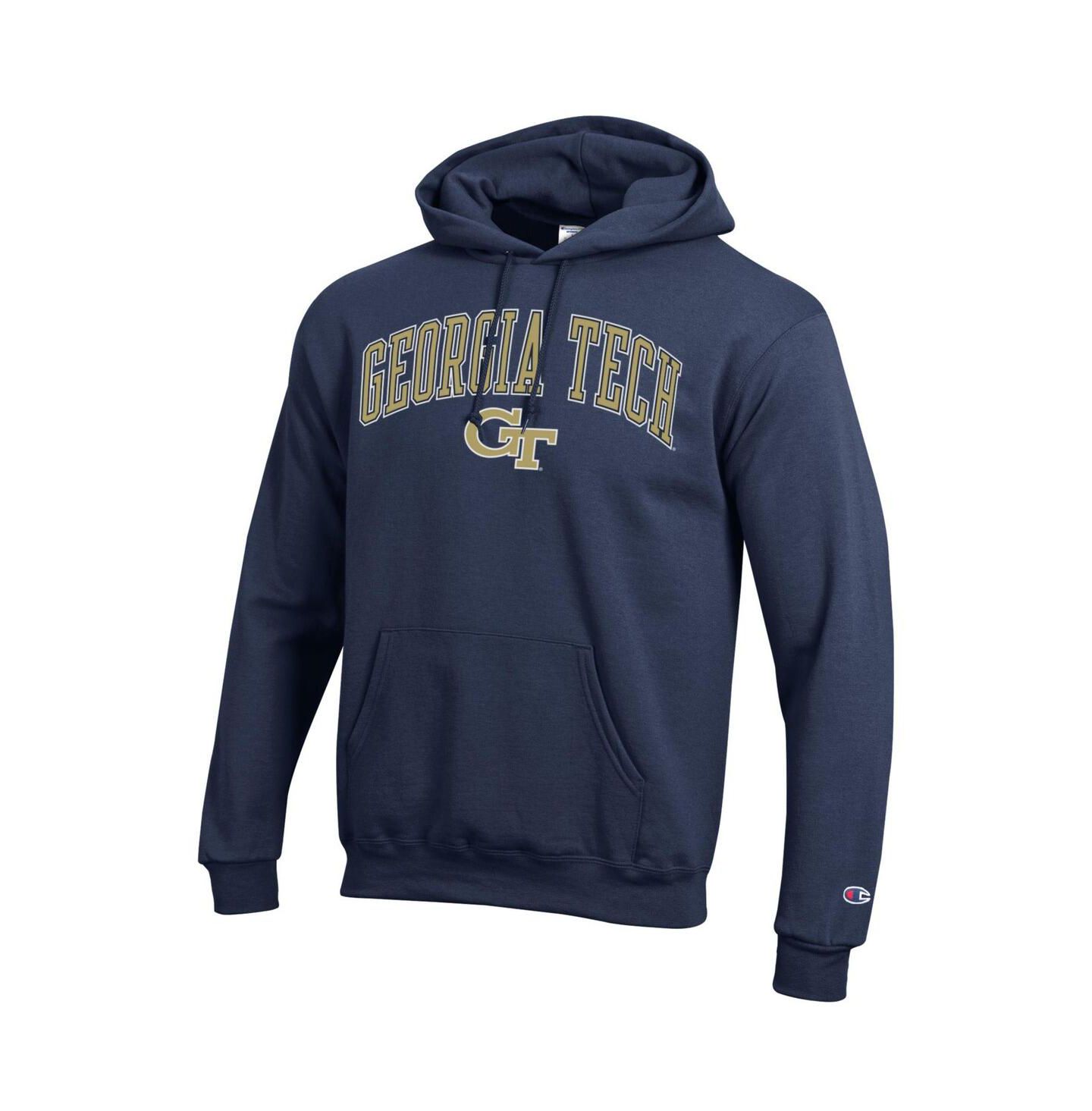 Мужские худи Champion Navy Georgia Tech Yellow Jackets Arch Over Logo Pullover — фото 3
