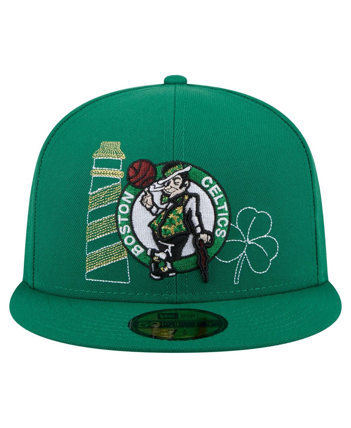 Shop New Era Men's Kelly Green Boston Celtics State Stitch 59fifty Fitted Hat