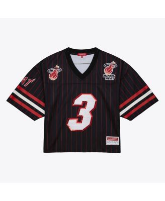 Mitchell & Ness - Women's  X Dannijo Dwyane Wade Black Miami Heat Cropped Football Fashion Jersey