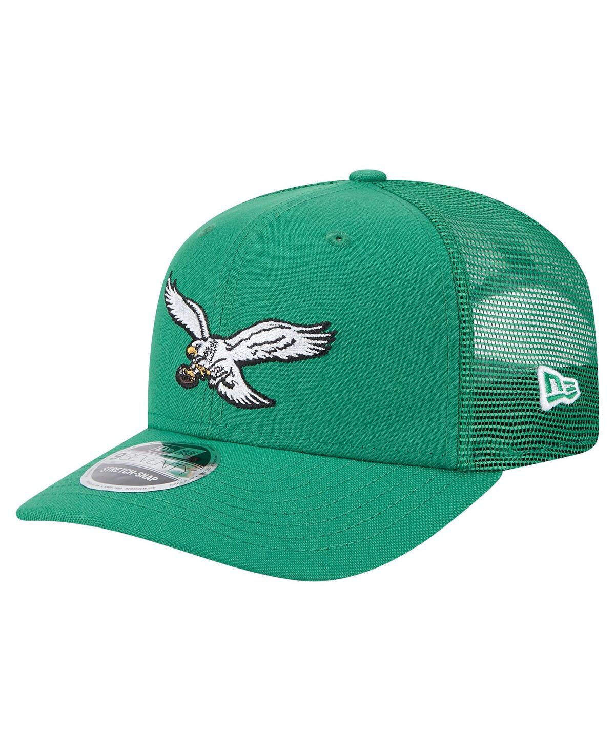 NEW ERA MEN'S KELLY GREEN PHILADELPHIA EAGLES MAIN TRUCKER 9SEVENTY STRETCH-SNAP HAT 