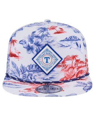 Men's White Texas Rangers Printed Island Golfer Snapback Hat