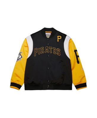 Men's Black/Gold Pittsburgh Pirates Cooperstown Collection Team Origins Satin Full-Snap Jacket