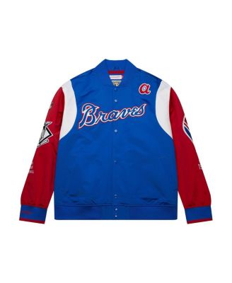 Men's Royal/Red Atlanta Braves Cooperstown Collection Team Origins Satin Full-Snap Jacket