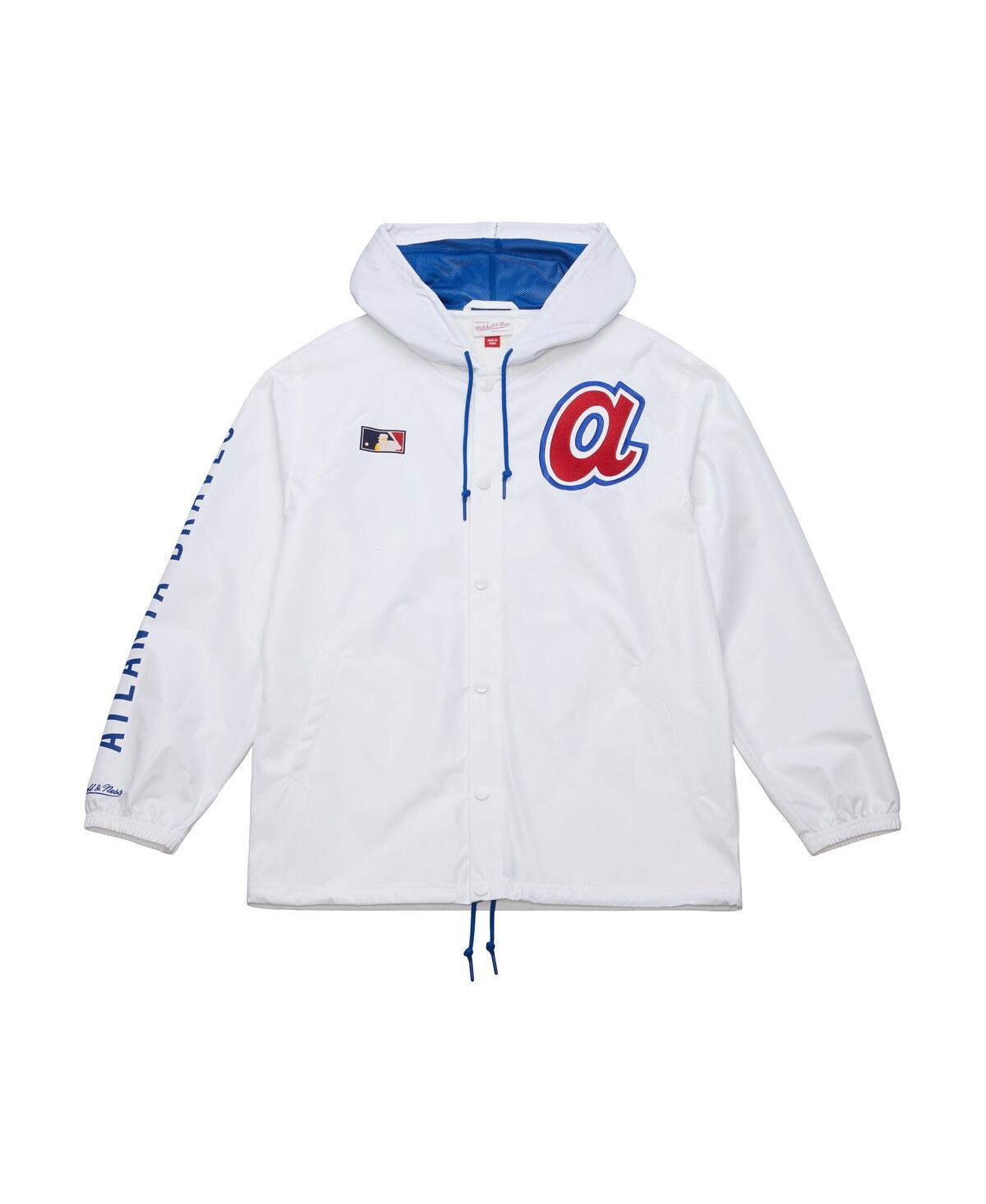 Mitchell & Ness White Atlanta Braves Vintage Full-snap Hooded Coaches Jacket In White