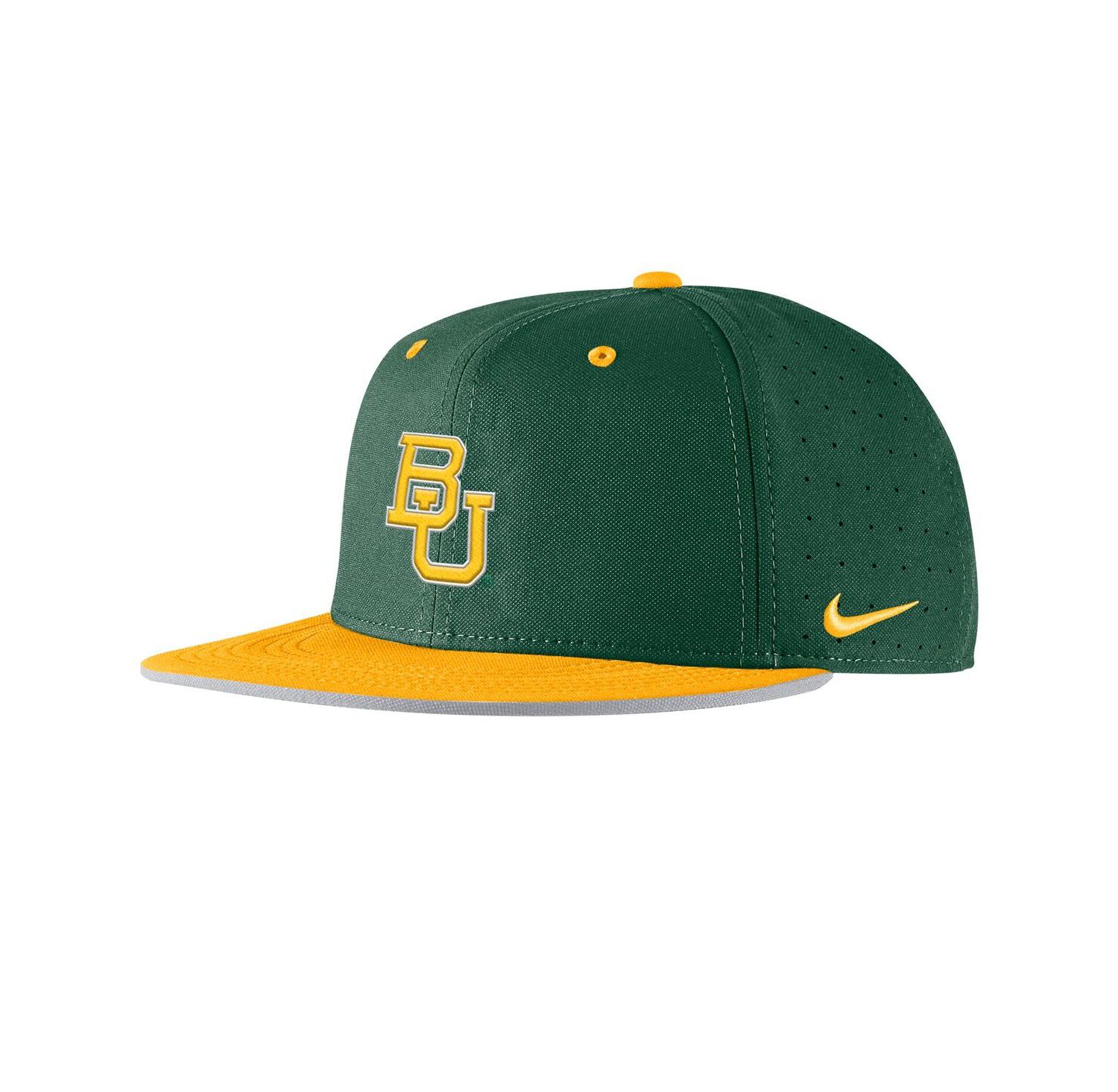 Men's Green Baylor Bears On-Field True Performance Baseball Fitted Hat