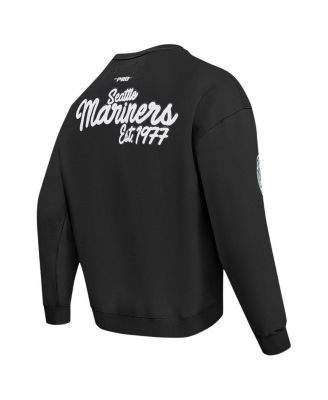 Men's Black Seattle Mariners Paint The City Dropped Shoulder Pullover Sweatshirt