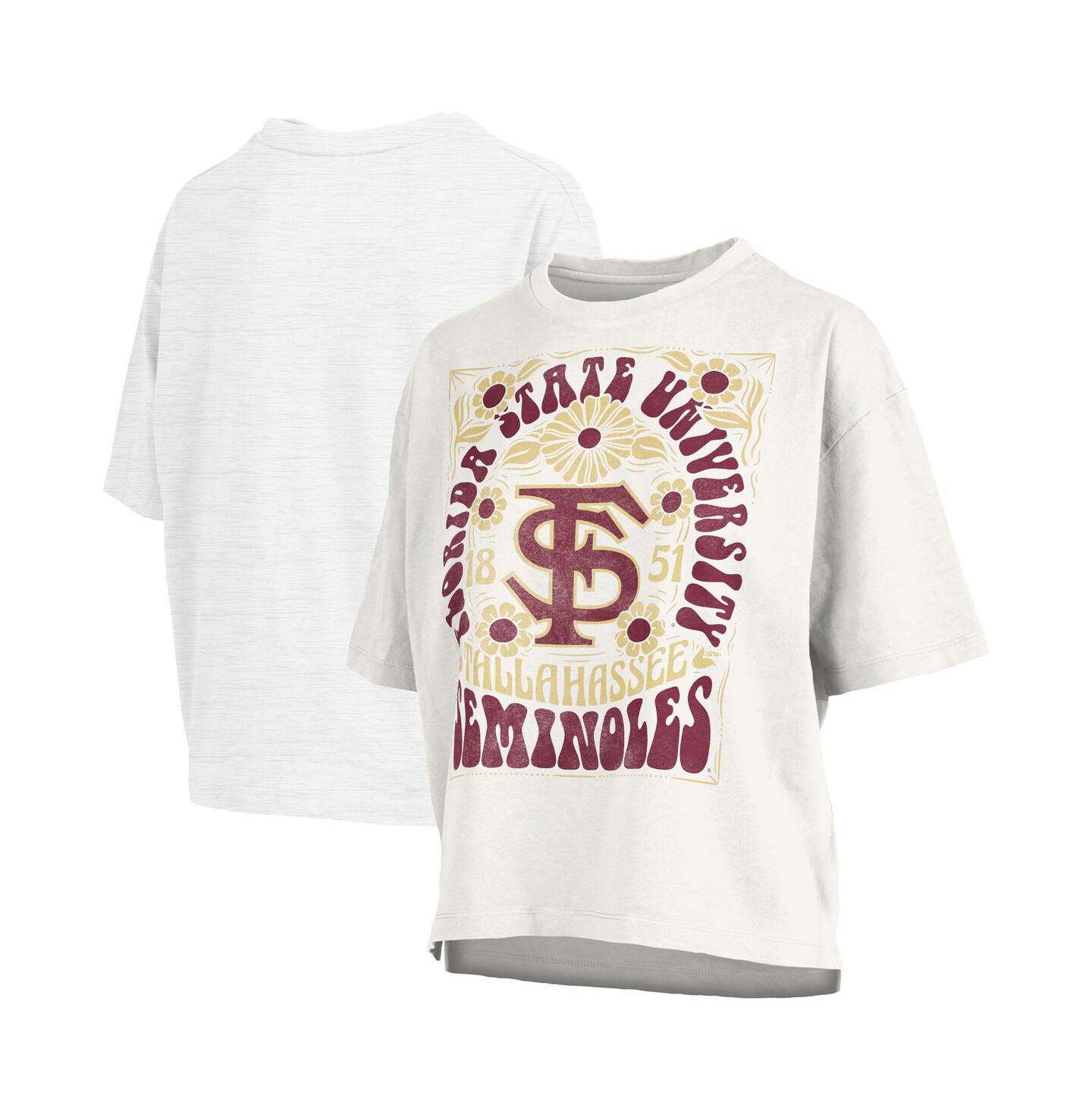 Женская футболка Pressbox White Florida State Seminoles Harmony Oversized — фото 1