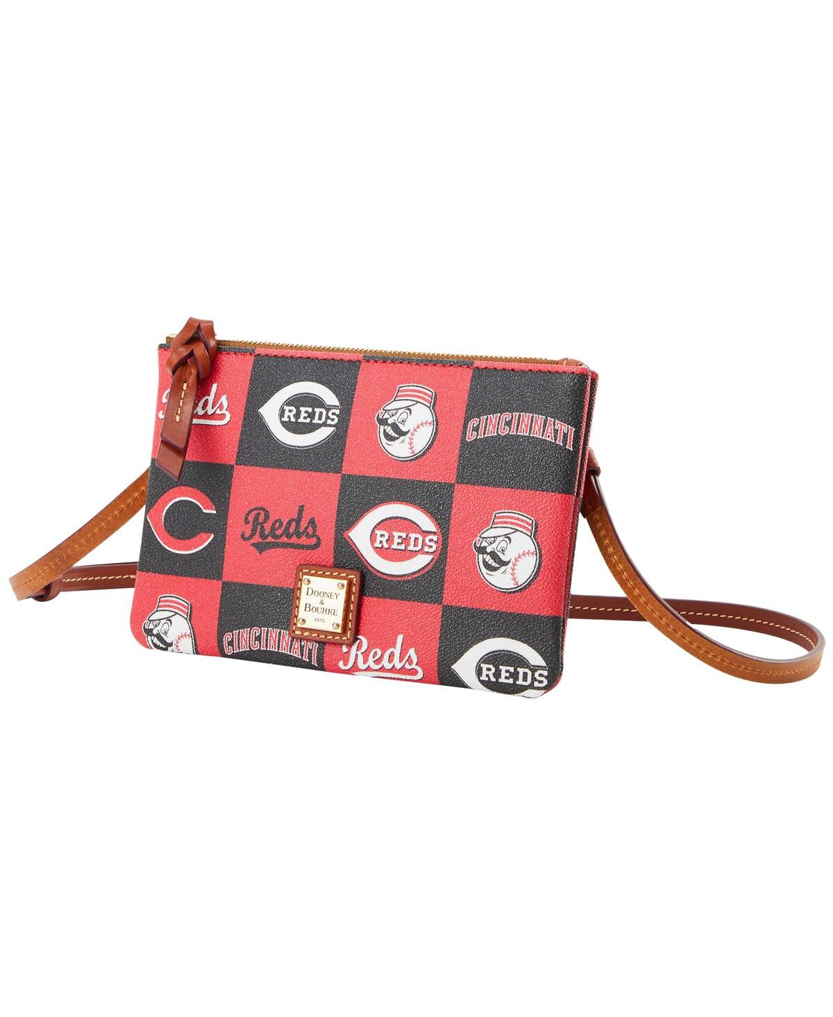 Dooney & Bourke Cincinnati Reds Top Zip Crossbody Purse In Brown