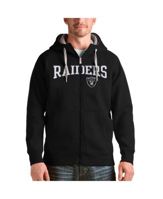 Antigua - Men's Black Las Vegas Raiders Wordmark Victory Full-Zip Hoodie