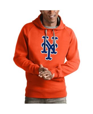 Antigua - Men's Orange New York Mets Victory Pullover Team Logo Hoodie