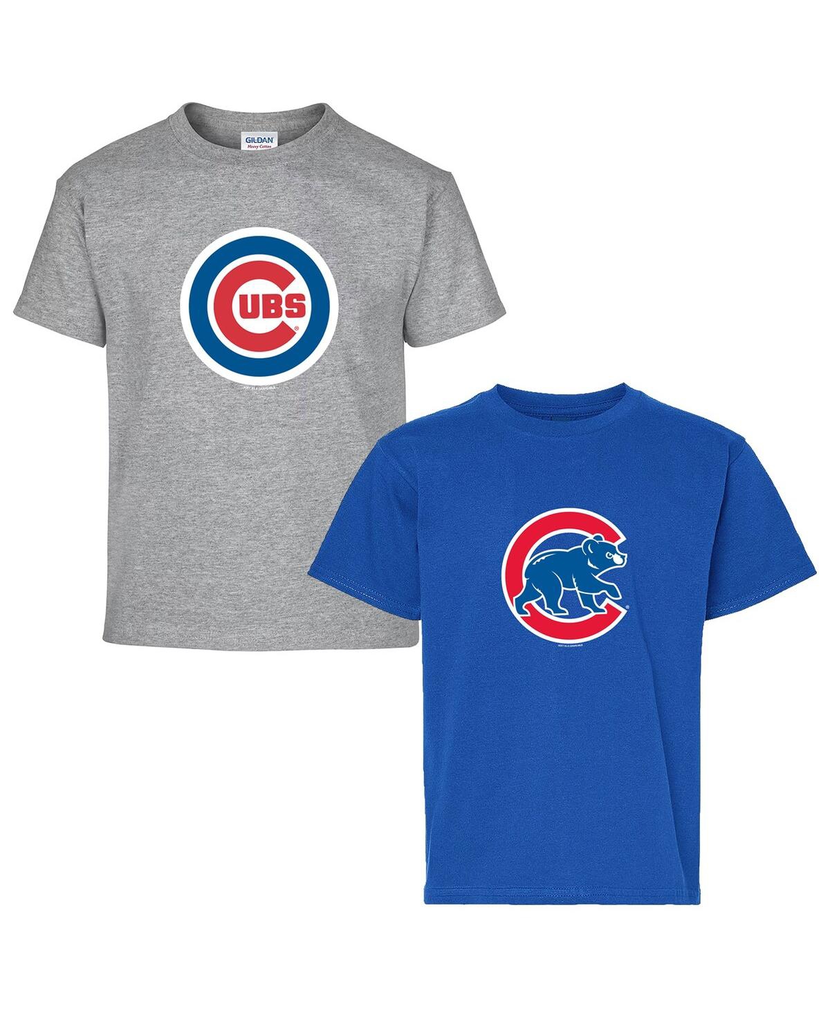 Soft As A Grape Big Boys And Girls Royal/gray Chicago Cubs T-shirt, Set Of 2 In Blue