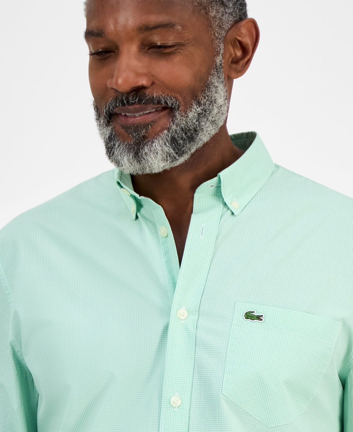 Lacoste Men's Regular-fit Gingham Check Button-down Shirt In Green