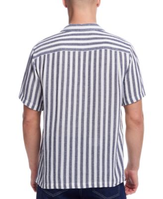 Men's Airtex Short Sleeve Striped Button-Front Camp Shirt
