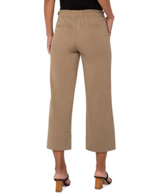 Petite Cropped Pull-On Wide-Leg Pants