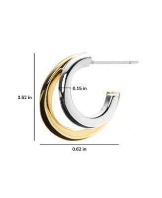 Double Hoop Earrings - Scarlett Two Tone