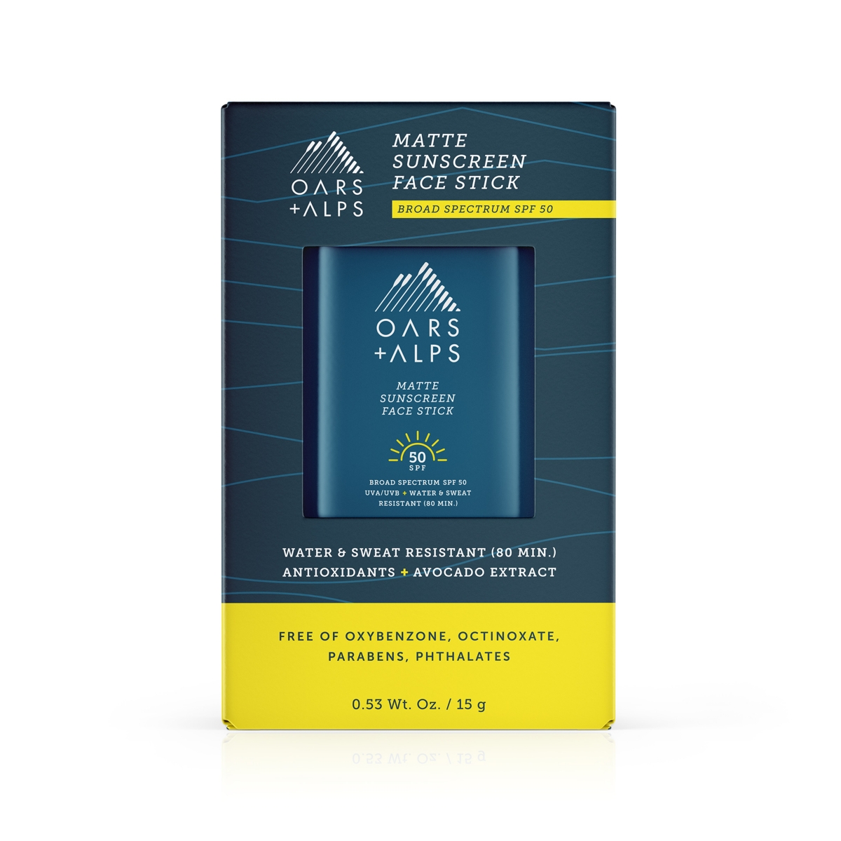 OARS + ALPS MATTE SUNSCREEN FACE STICK SPF 50, 0.53 OZ. 