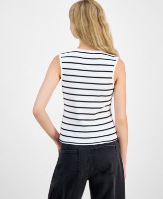 Juniors' Faux Button-Front Tank